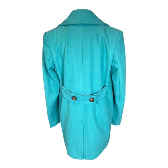 Halogen x Atlantic-Pacific Aqua Wool Blend Coat Size S | Double Breasted Chic - Picture 2 of 12